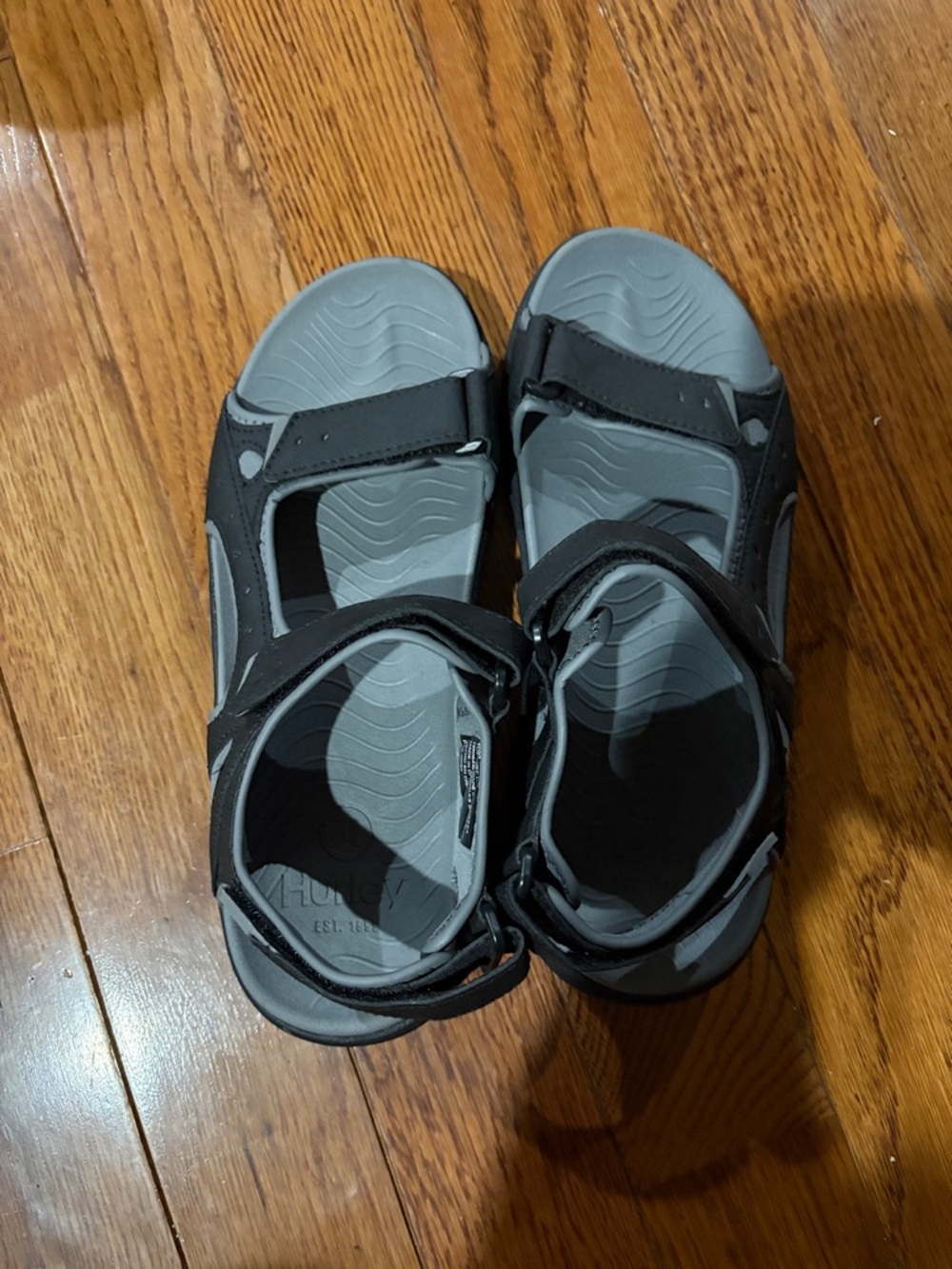 Hurley Men's Black and Gray Adjustable Sport Sandals
